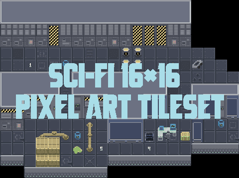 Minimal Sci-Fi Top-Down Tileset (16x16)